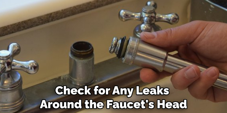 Check for Any Leaks Around the Faucet's Head