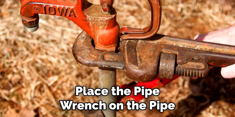 Place the Pipe Wrench on the Pipe