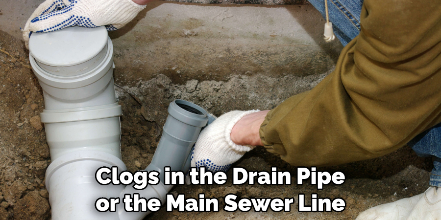 Clogs in the Drain Pipe or the Main Sewer Line