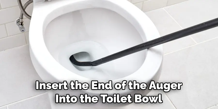 Insert the End of the Auger Into the Toilet Bowl