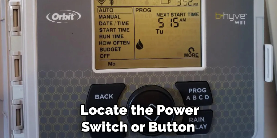  Locate the Power Switch or Button