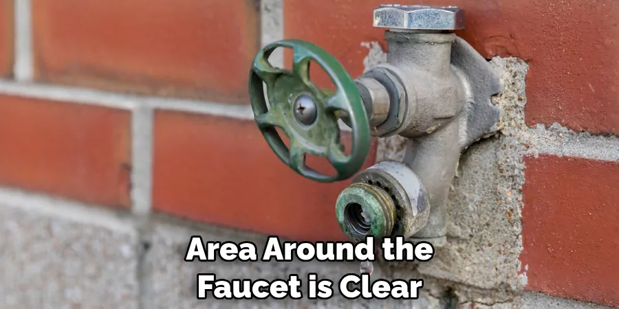 Area Around the Faucet is Clear