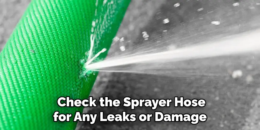 Check the Sprayer Hose for Any Leaks or Damage