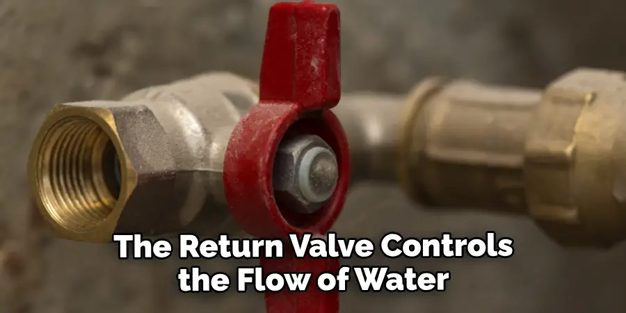 The Return Valve Controls the Flow of Water