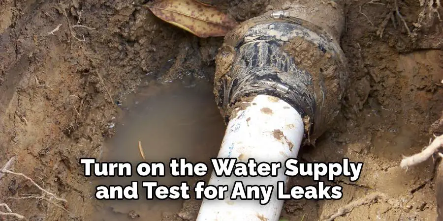 Turn on the Water Supply and Test for Any Leaks 