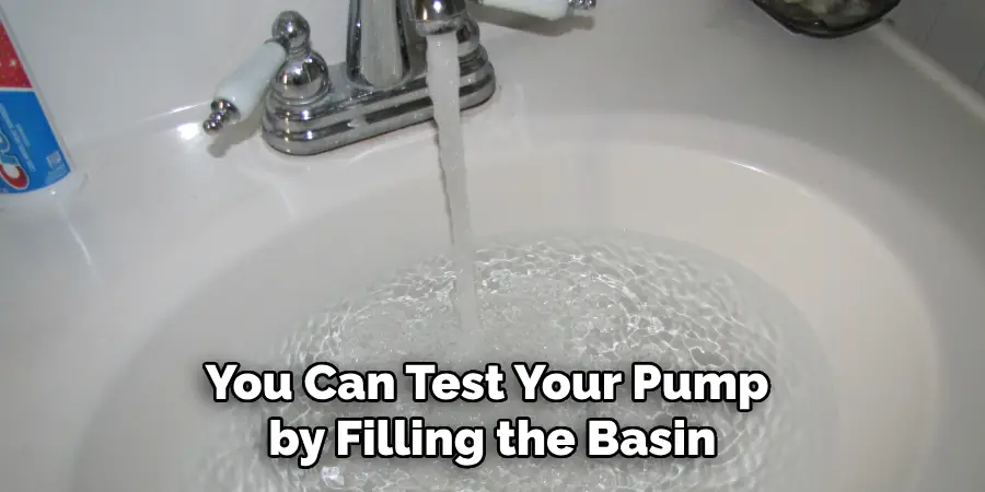 You Can Test Your Pump by Filling the Basin