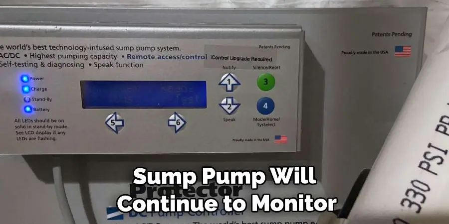 Sump Pump Will Continue to Monitor