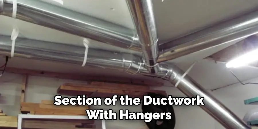 Section of the Ductwork With Hangers