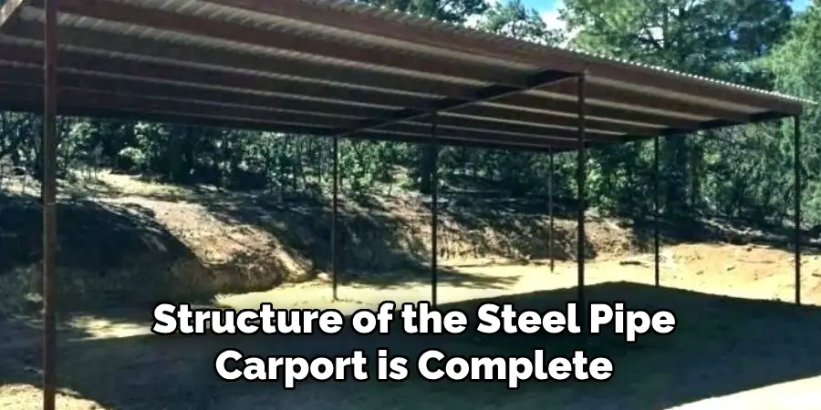 Structure of the Steel Pipe Carport is Complete