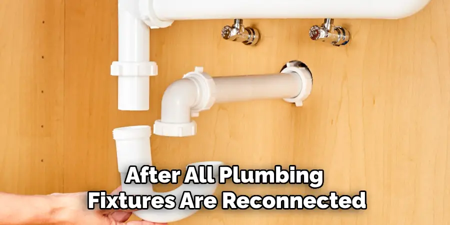 After All Plumbing 
Fixtures Are Reconnected