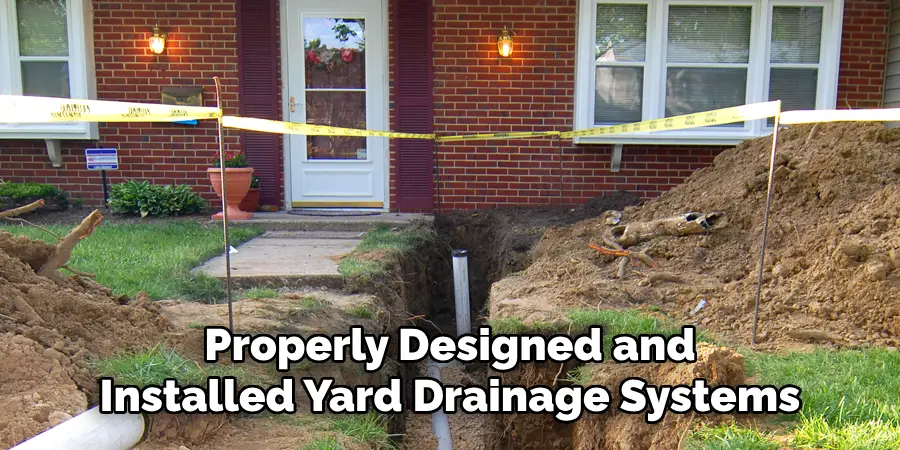 Properly Designed and
Installed Yard Drainage Systems