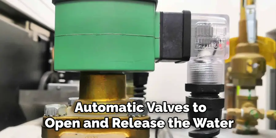 Automatic Valves to
Open and Release the Water