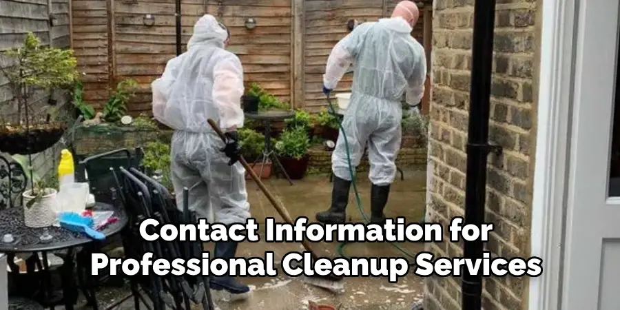 Contact Information for
Professional Cleanup Services