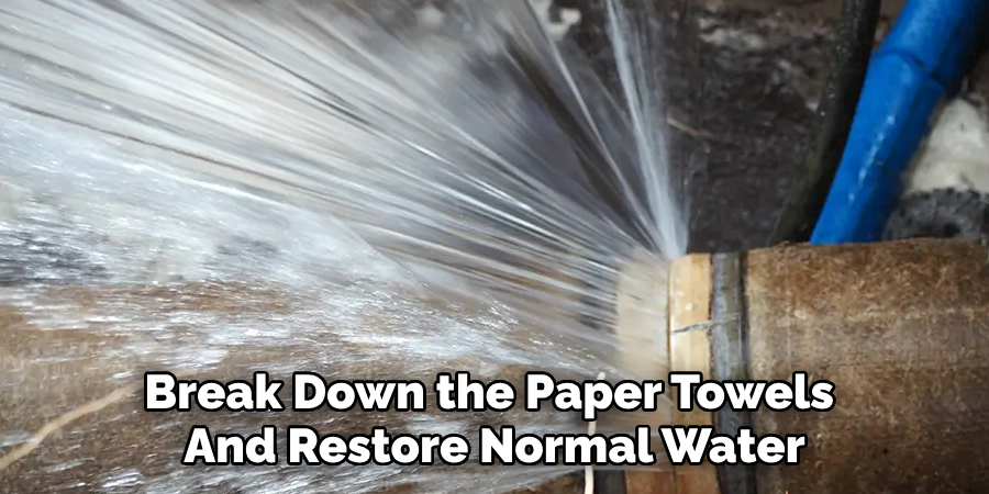 Break Down the Paper Towels 
And Restore Normal Water