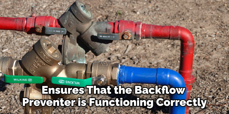 Ensures That the Backflow 
Preventer is Functioning Correctly