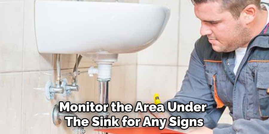 Monitor the Area Under 
The Sink for Any Signs