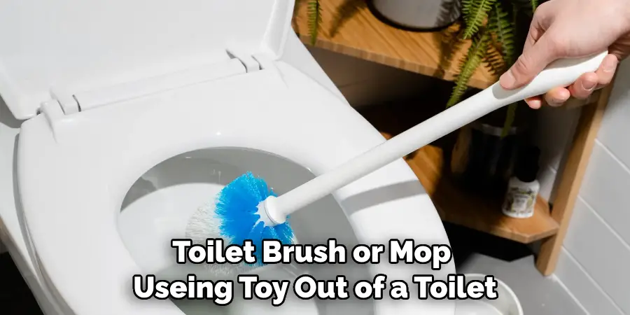 Toilet Brush or Mop Useing Toy Out of a Toilet