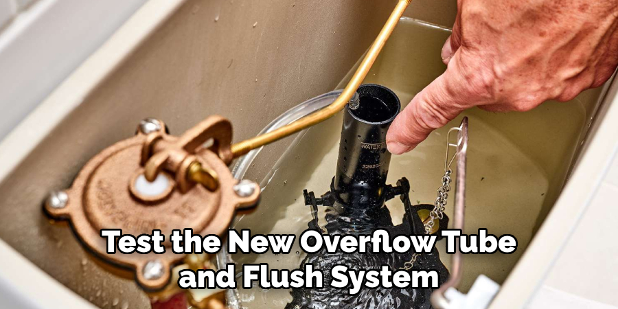 Test the New Overflow Tube and Flush System