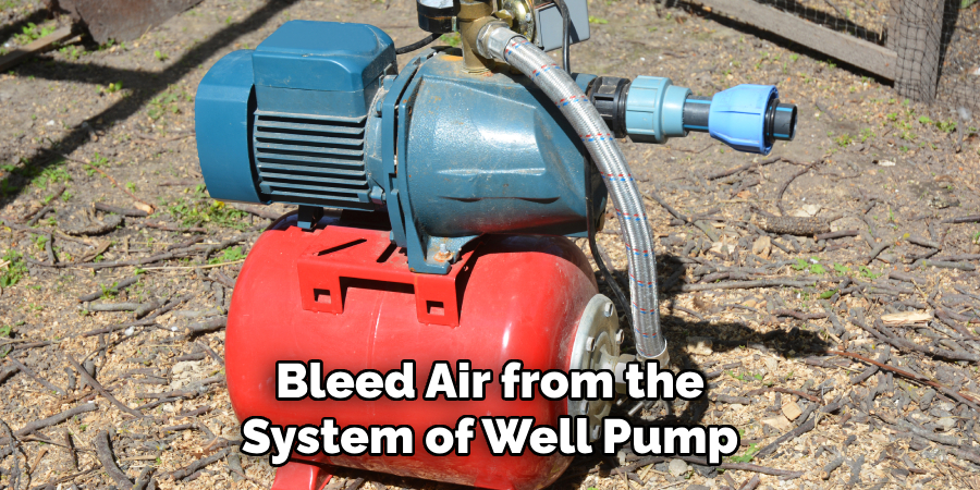 Bleed Air from the System of Well Pump