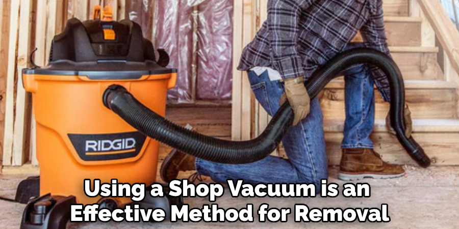 Using a Shop Vacuum is an 
Effective Method for Removal