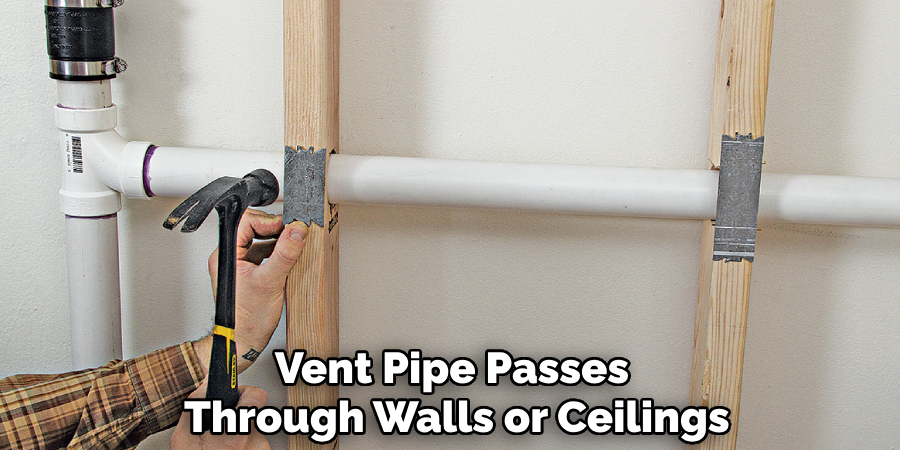 Vent Pipe Passes 
Through Walls or Ceilings