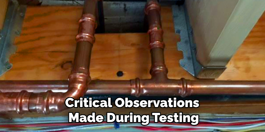 Critical Observations 
Made During Testing