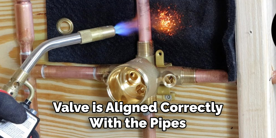 Valve is Aligned Correctly 
With the Pipes 