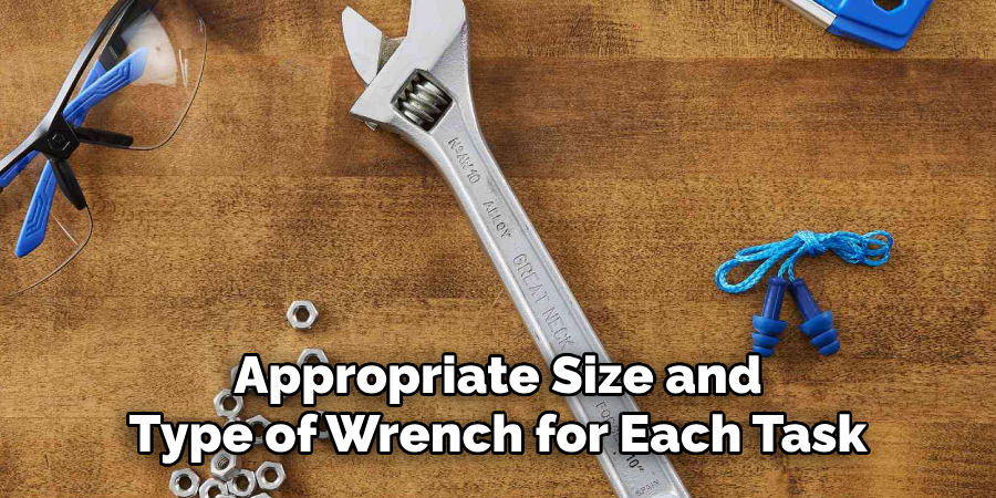  Appropriate Size and 
Type of Wrench for Each Task