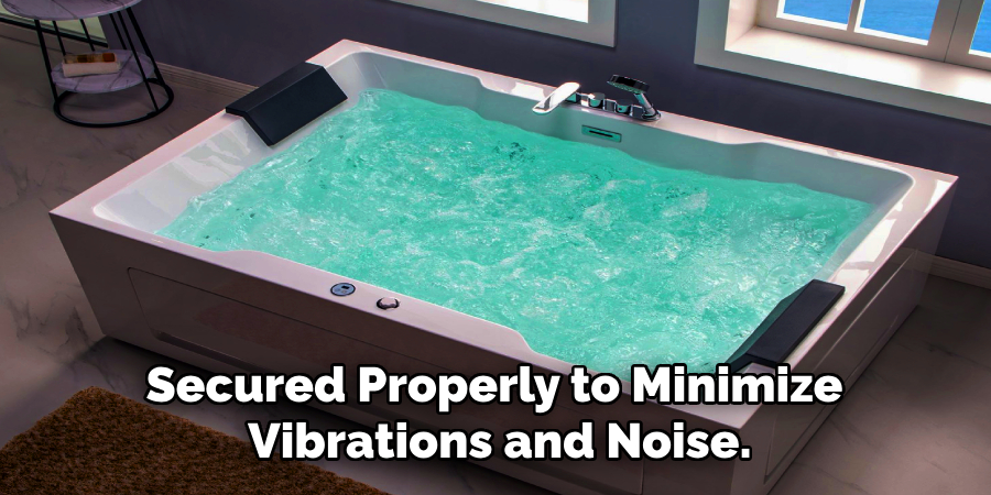 Secured Properly to Minimize
Vibrations and Noise.