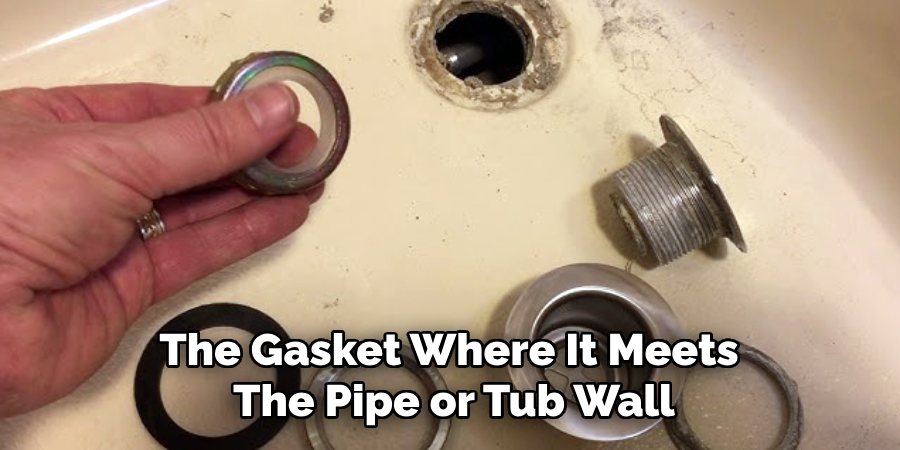 The Gasket Where It Meets 
The Pipe or Tub Wall