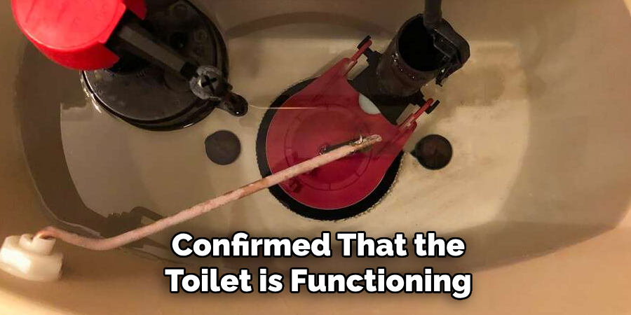 Confirmed That the
Toilet is Functioning