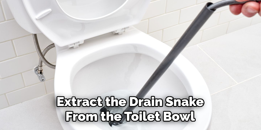 Extract the Drain Snake
From the Toilet Bowl