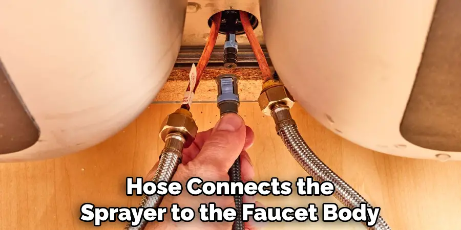 Hose Connects the Sprayer to the Faucet Body